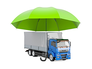 Lorry truck under umbrella